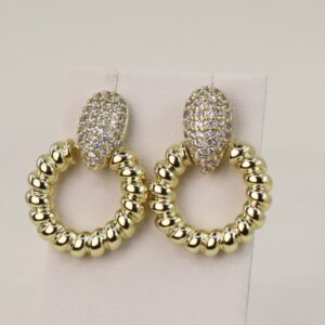 Cercei placati cu aur 14K model CJ157 - 2,5 cm