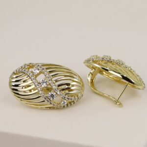 Cercei placati cu aur 14K model CJ223 - 2,5 cm