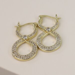 Cercei placati cu aur 14K model CJ212 - 2,5 cm