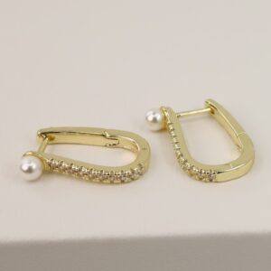 Cercei placati cu aur 14K model CJ249 - 2 cm