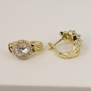 Cercei placati cu aur 14K model CJ217 - 1,4 cm