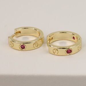 Cercei placati cu aur 14K model CJ247 - 1 cm