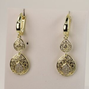 Cercei placati cu aur 14K model CJ242 - 4,5 cm