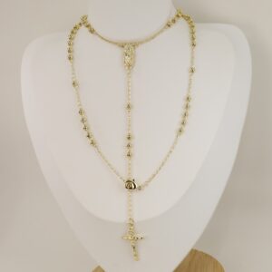 Lant rozariu placat cu aur 14K Model LL325 – 60 cm
