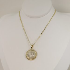 Lant cu pandativ placat cu aur 14K Model LL335 – 45 cm