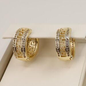 Cercei placati cu aur 14K model CJ440 - 1,3 cm