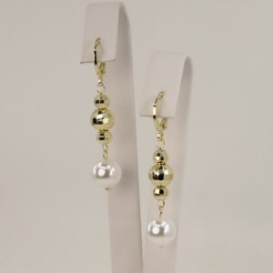 Cercei placati cu aur 14K model CJ404 - 4,5 cm