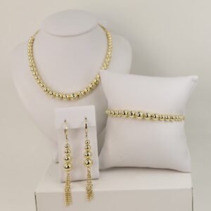 Set cercei+lant+bratara placat cu aur 14K model ST452 - 50/20/6 cm