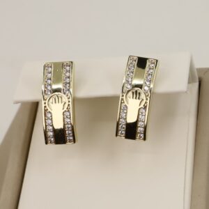 Cercei placati cu aur model CJ575 - dimensiune 1,6 cm