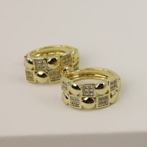 Cercei placati cu aur model CJ685 - dimensiune 1,3 cm