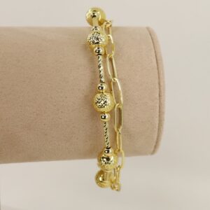 Bratara placata cu aur 14K model BB545 - 21 cm