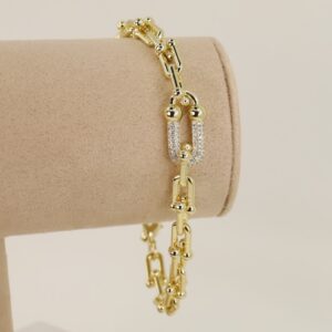 Bratara placata cu aur 14K model BB399 - 21 cm