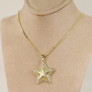 Lant cu pandativ placat cu aur 14K Model LL377 – 55 cm