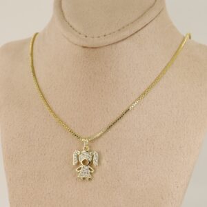 Lant cu pandativ placat cu aur 14K Model LL363 – 55 cm