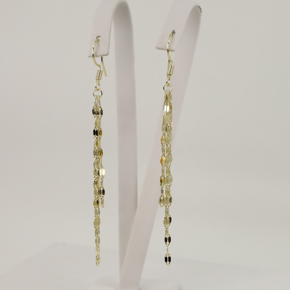 Cercei placati cu aur 14K model EEC097 - 6 cm