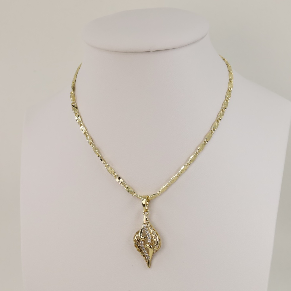 Lant cu pandativ placat cu aur 14K Model LL351 – 45 cm