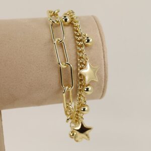 Bratara placata cu aur 14K model BB328 - 21 cm