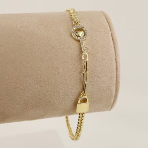 Bratara placata cu aur 14K model BB329 - 21 cm