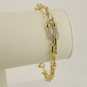 Bratara placata cu aur 14K model BB354 - 21 cm