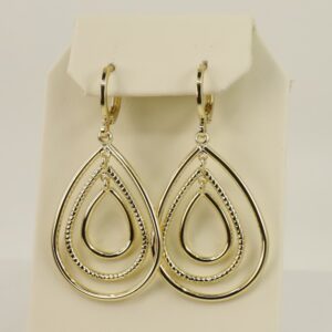 Cercei placati cu aur 14K model CJ268 - 4,5 cm