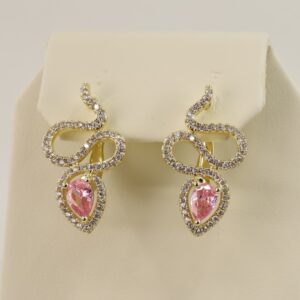 Cercei placati cu aur 14K model CJ262 - 2,5 cm