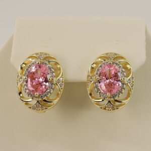 Cercei placati cu aur 14K model CJ293 - 1,3 cm