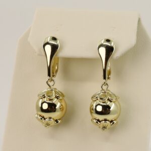 Cercei placati cu aur 14K model CJ276 - 3 cm