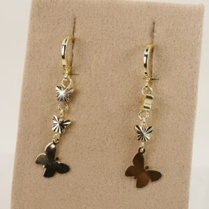 Cercei placati cu aur 14K model CJ289 - 4,5 cm