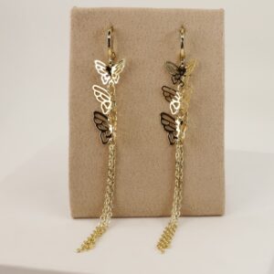 Cercei placati cu aur 14K model CJ271 - 8 cm