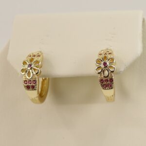 Cercei placati cu aur 14K model CJ300 - 1,1 cm