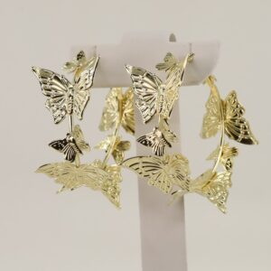 Cercei placati cu aur 14K model CJ349 - 3,5 cm