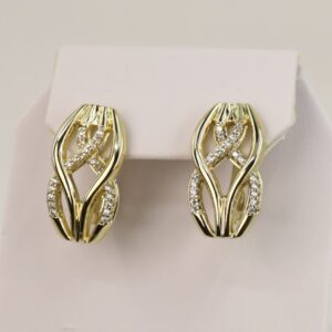 Cercei placati cu aur 14K model CJ334 - 2 cm