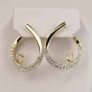 Cercei placati cu aur 14K model CJ332 - 2,5 cm