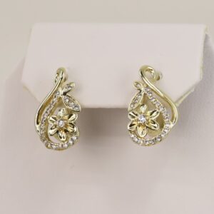 Cercei placati cu aur 14K model CJ342 - 1,3 cm