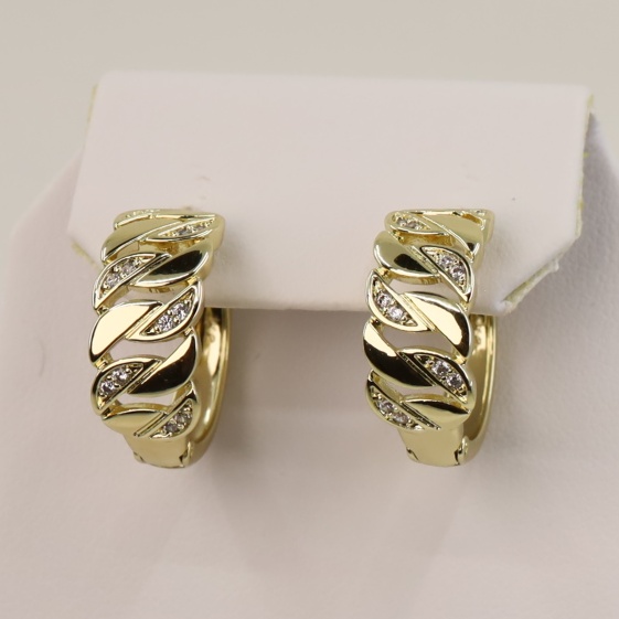 Cercei placati cu aur 14K model CJ330 - 1,5 cm