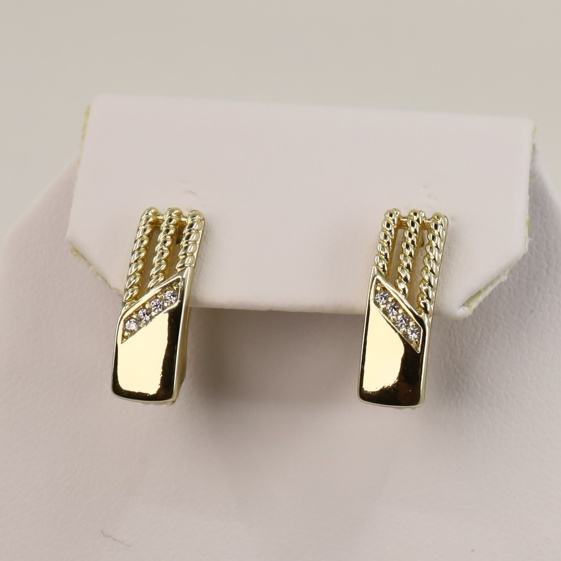 Cercei placati cu aur 14K model CJ336 - 1,4 cm