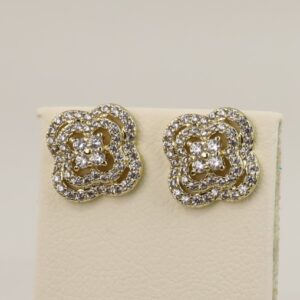 Cercei placati cu aur 14K model CJ331 - 1 cm