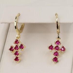 Cercei placati cu aur 14K model CJ366 - 2,7 cm