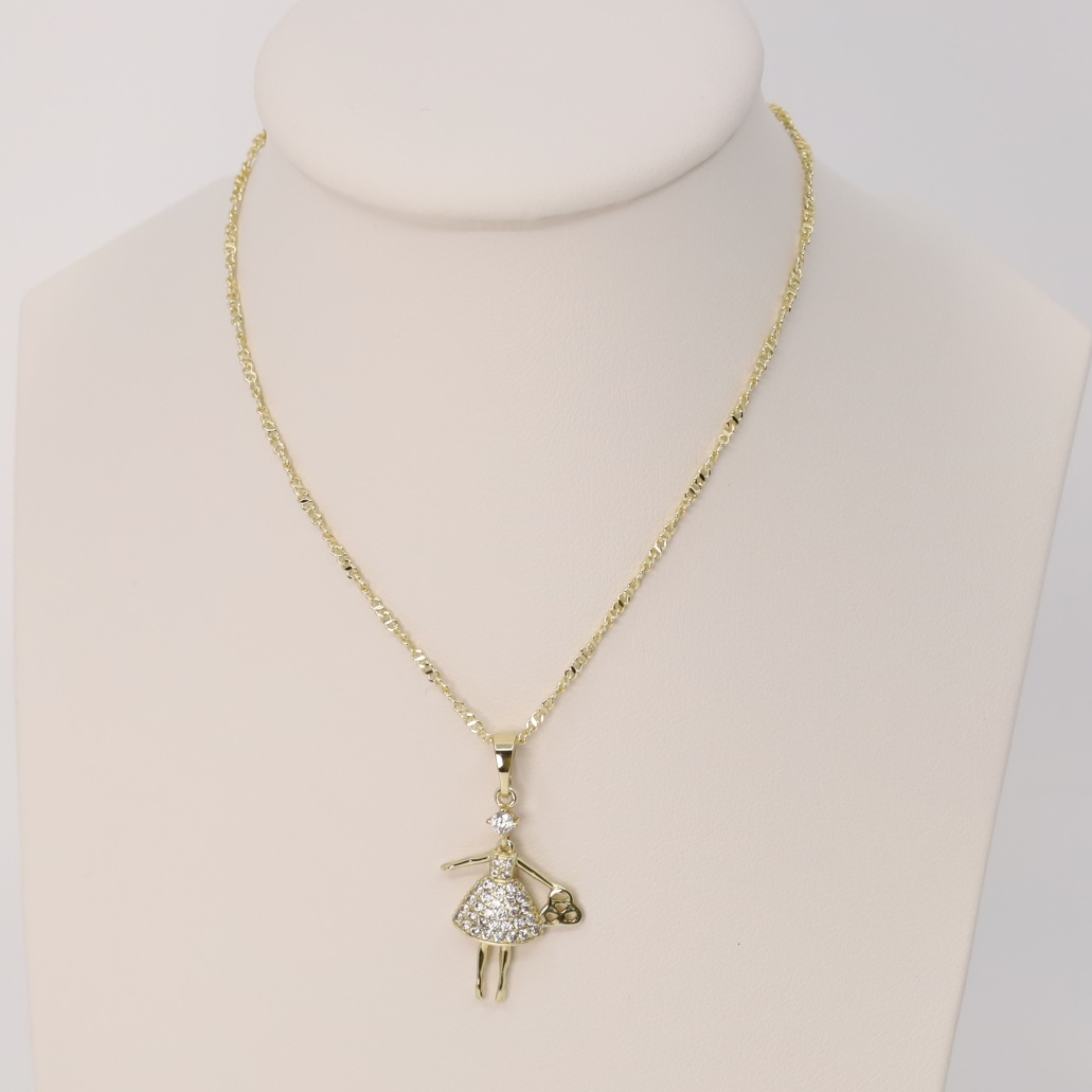 Lant cu pandativ placat cu aur 14K Model LD085 – 45 cm