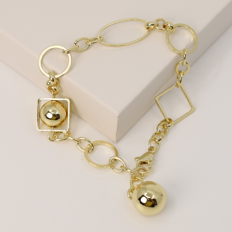 Bratara placata cu aur 14K model EBB034 - 19 cm