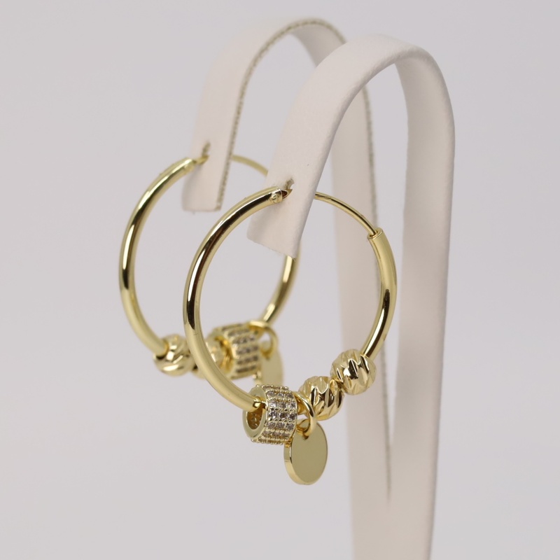 Cercei placati cu aur 14K model EEC113 - 2,5 cm