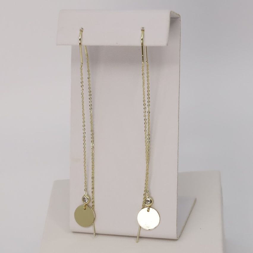 Cercei placati cu aur 14K model EEC114 - 7 cm