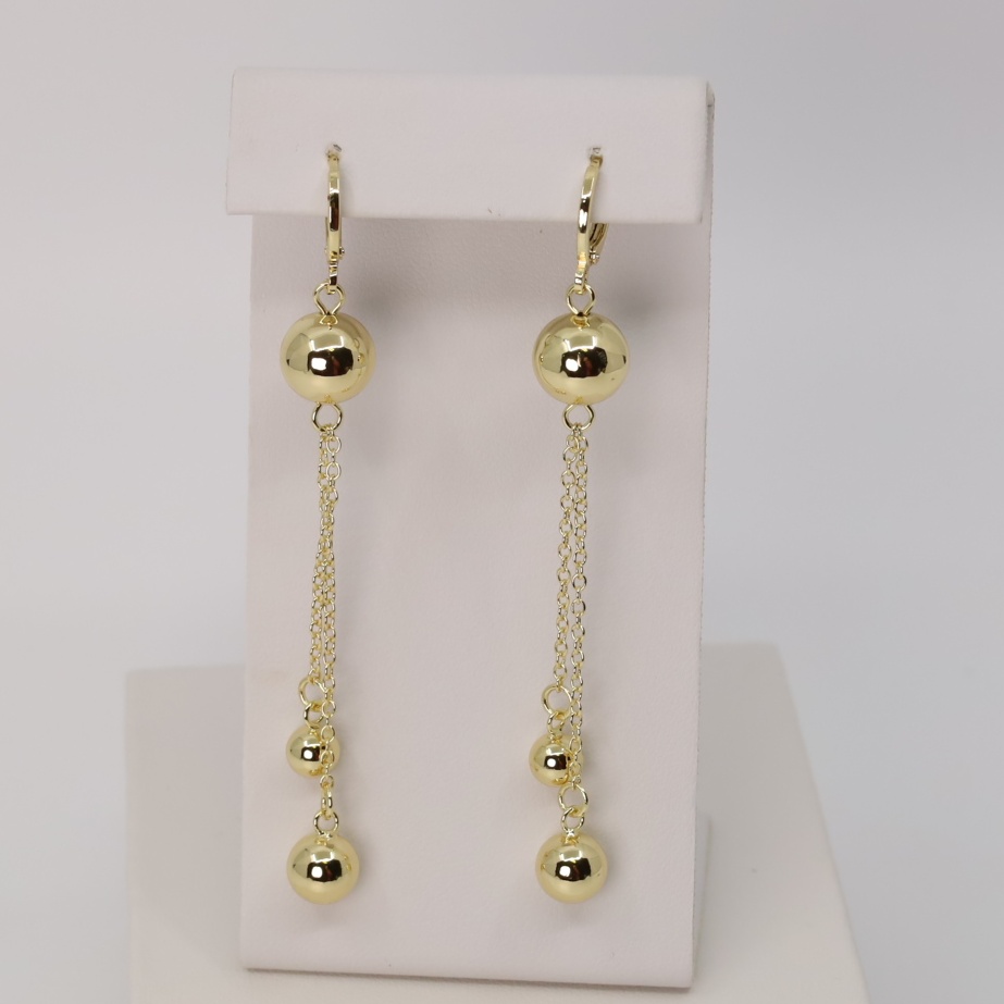 Cercei placati cu aur 14K model EEC111 - 6,5 cm