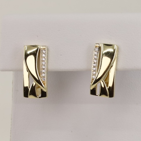 Cercei placati cu aur model CC616 - dimensiune 1,4 cm
