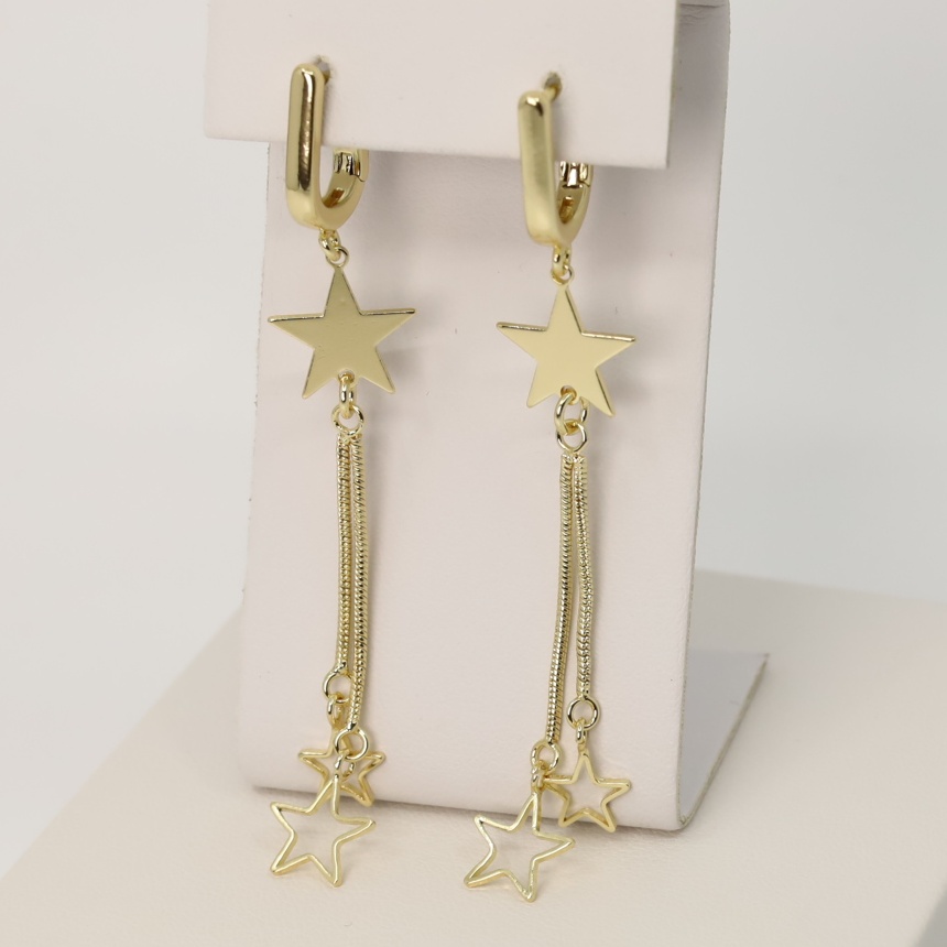 Cercei placati cu aur 14K model EEC128 - 6 cm