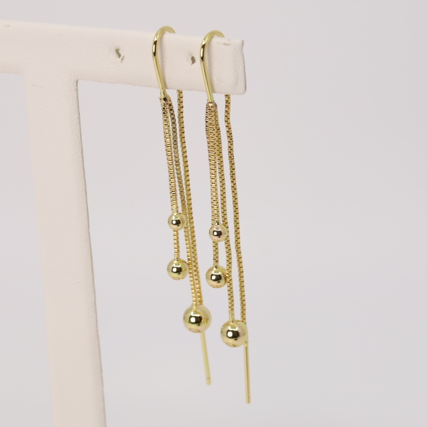 Cercei placati cu aur 14K model EEC117 - 7 cm