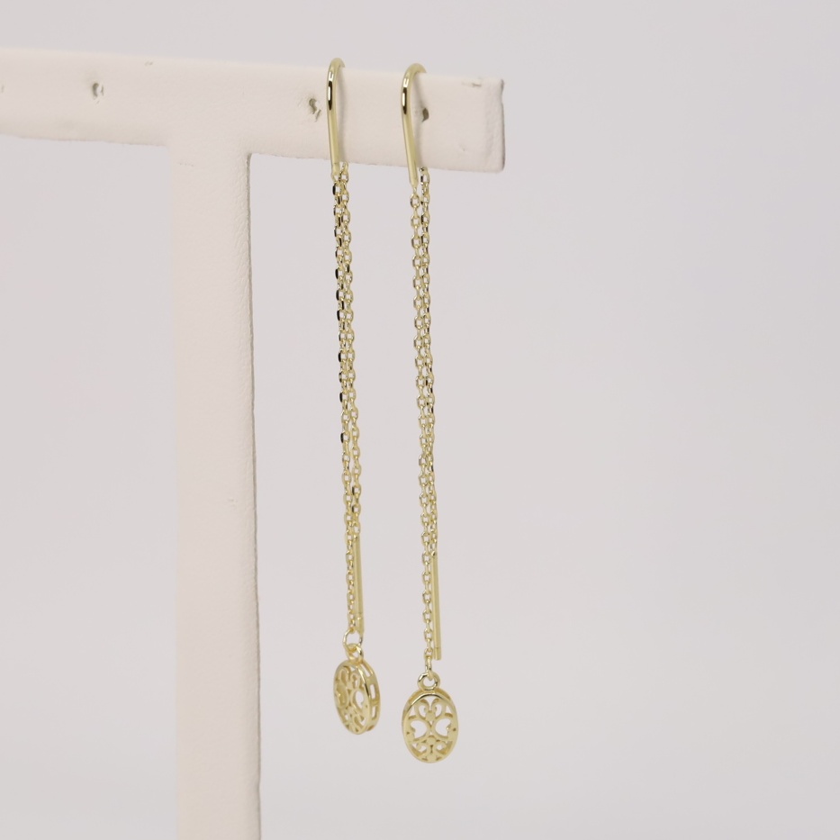 Cercei placati cu aur 14K model EEC126 - 7 cm