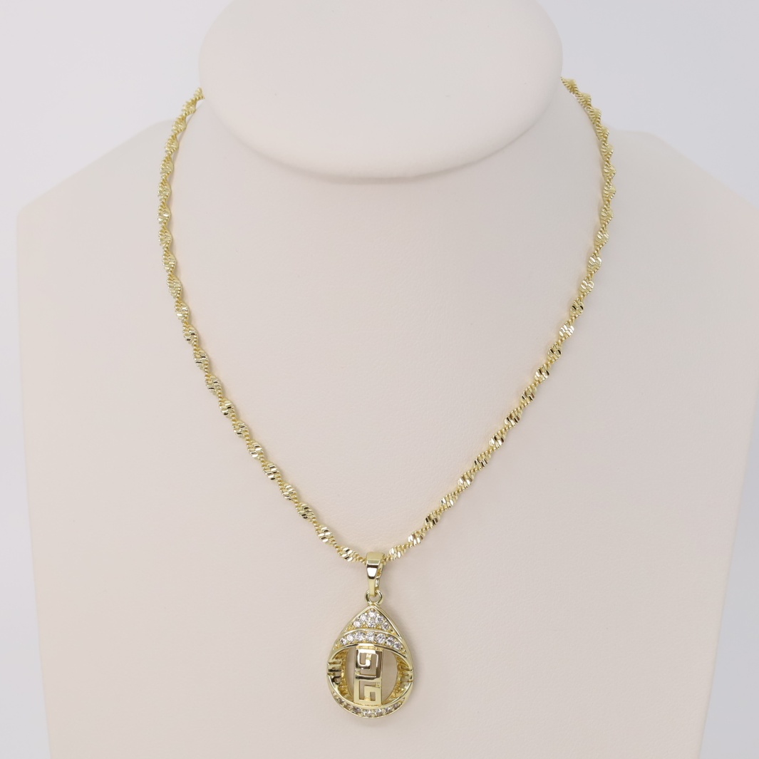 Lant cu pandativ placat cu aur 14K Model LD162 – 50 cm