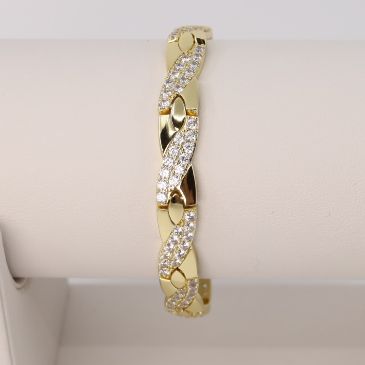 Bratara placata cu aur 14K model BF725 - 19 cm