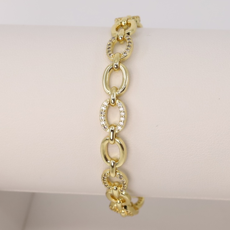 Bratara placata cu aur 14K model BF729 - 19 cm